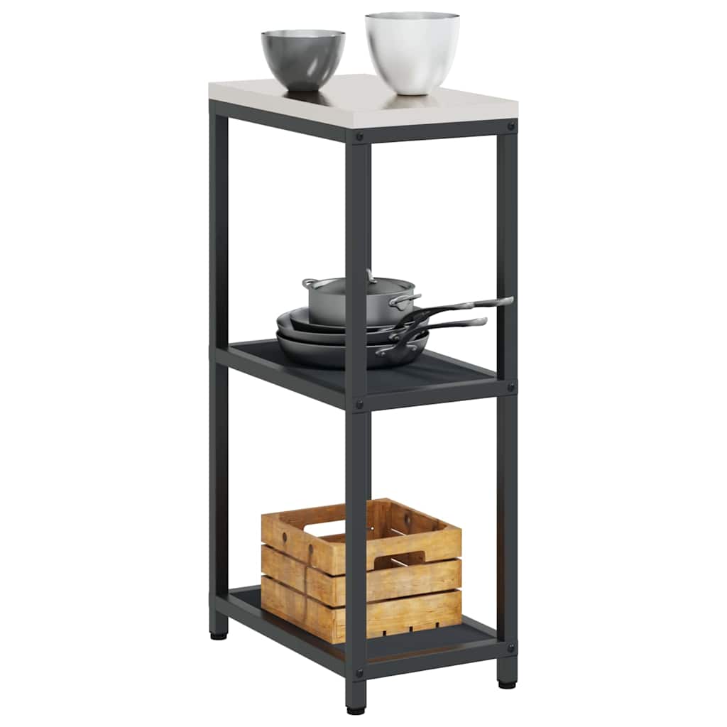 Prateleira de Armazenamento de Cozinha Antracite Aço