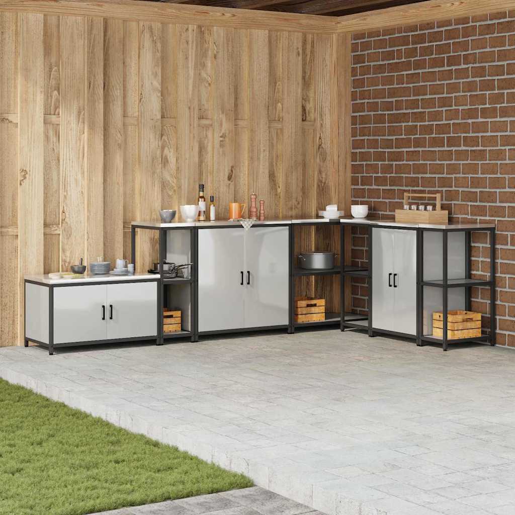 Prateleira de Armazenamento de Cozinha Prata Aço galvanizado