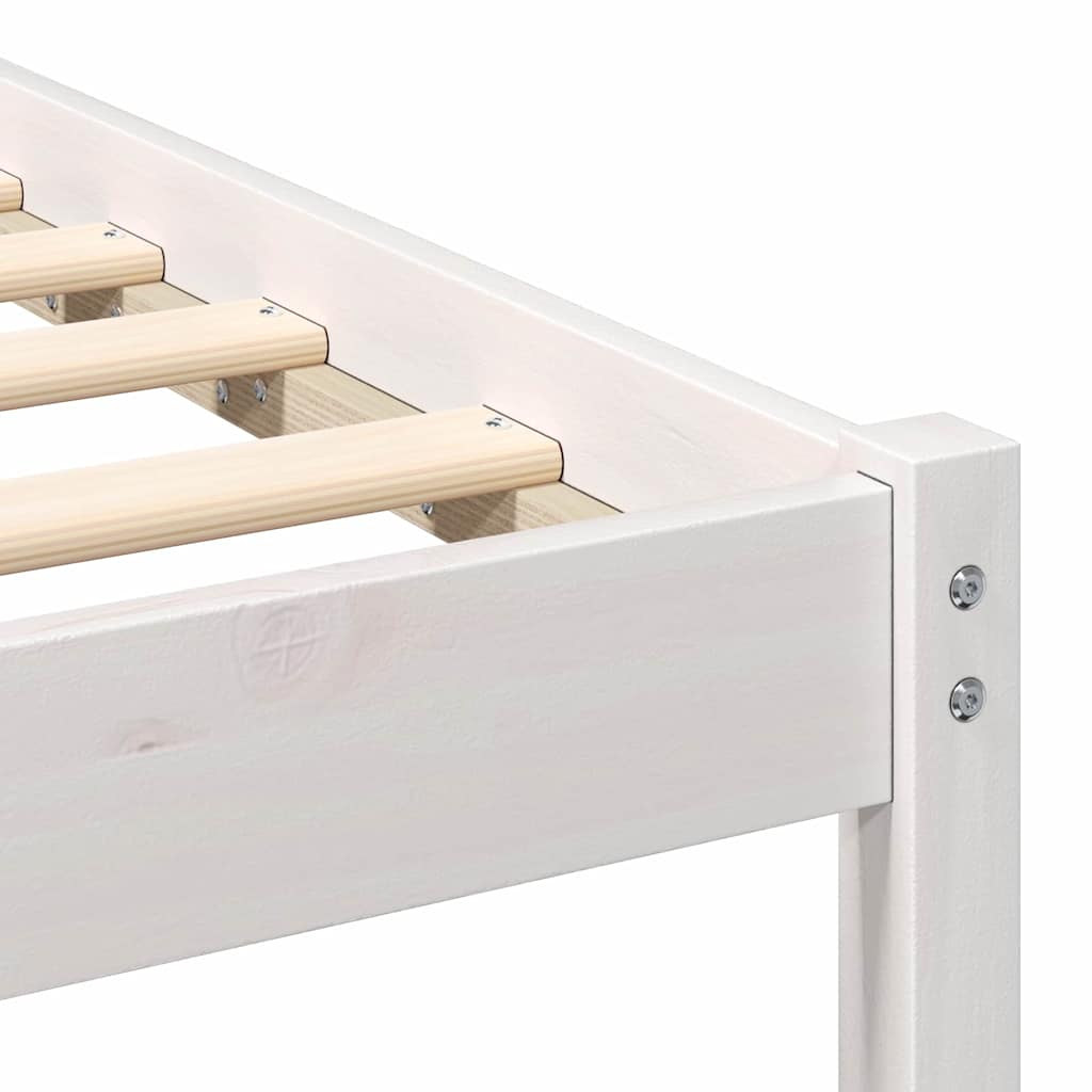 Estrutura da Cama Branco 90 x 200 cm Madeira de Pinheiro Sólida