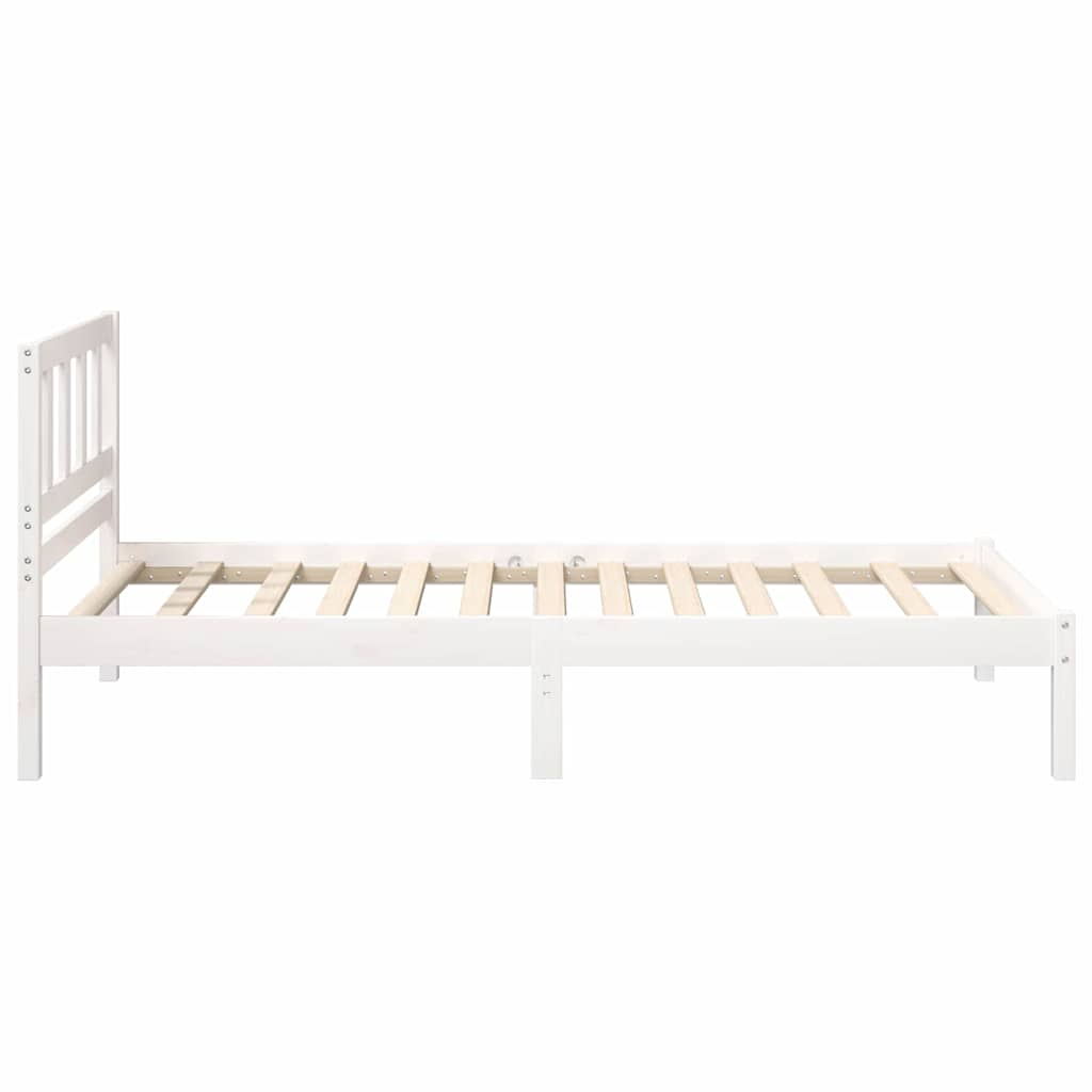 Estrutura da Cama Branco 90 x 200 cm Madeira de Pinheiro Sólida