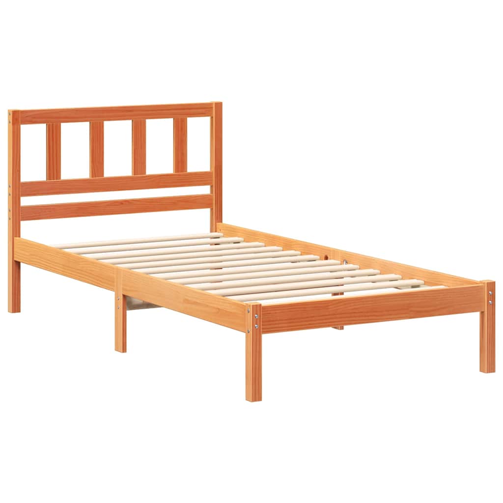 Estrutura da Cama com cabeceira Marrom Cera 75 x 190 cm