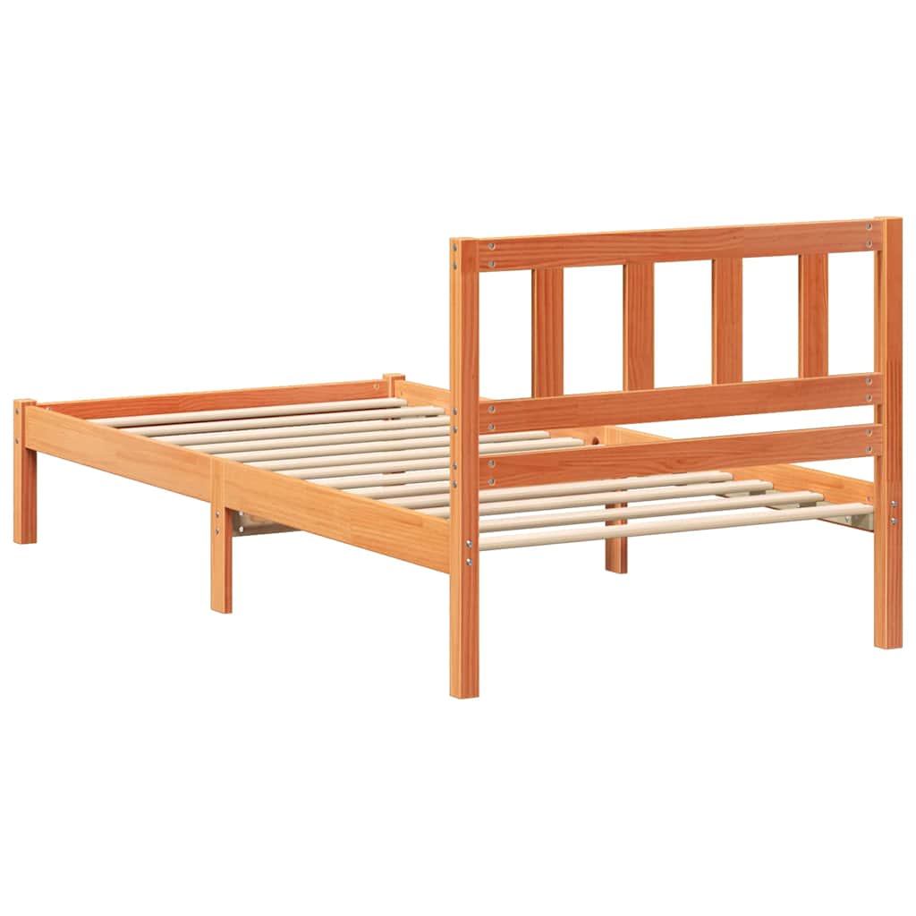 Estrutura da Cama com cabeceira Marrom Cera 75 x 190 cm