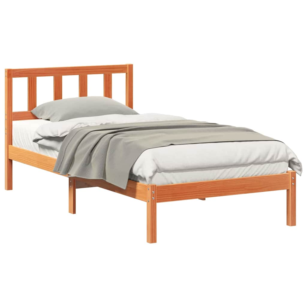 Estrutura da Cama com cabeceira Marrom Cera 75 x 190 cm