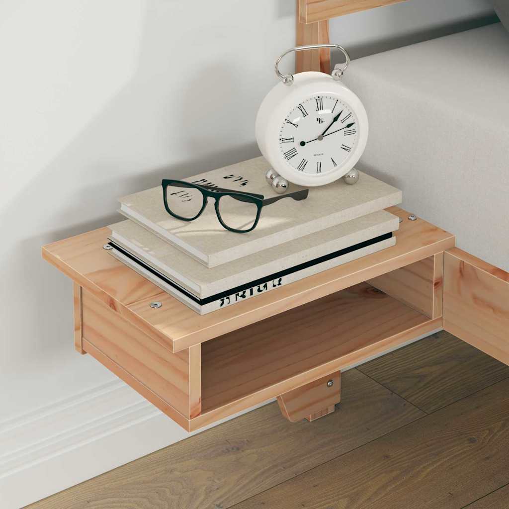 Estrutura de cama com mesas de cabeceira com cabeceira Castanho