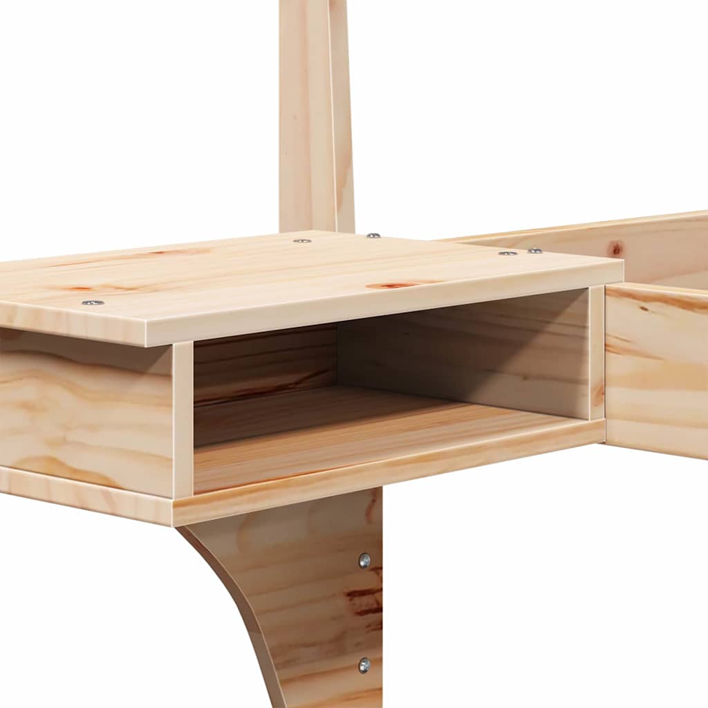 Estrutura de cama com mesas de cabeceira com cabeceira Castanho