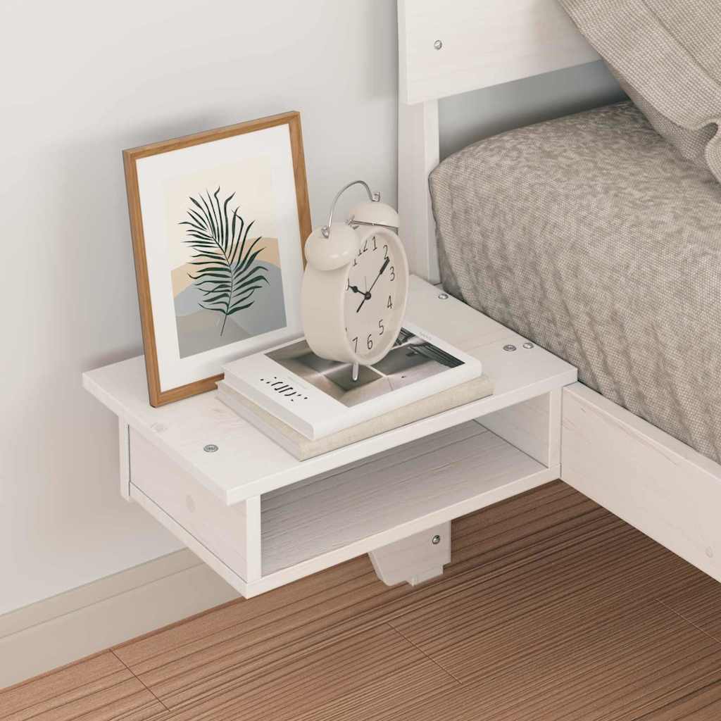 Estrutura de cama com mesas de cabeceira com cabeceira Branco