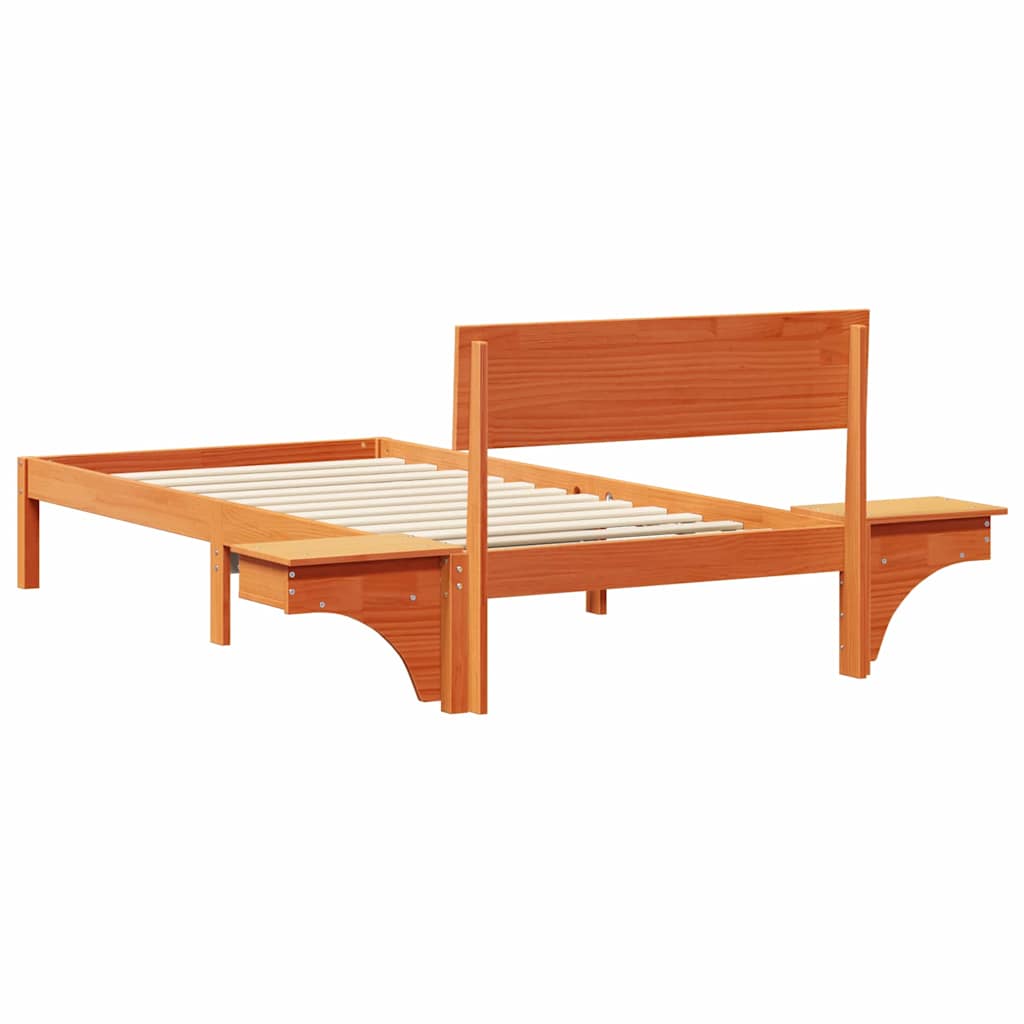 Estrutura de cama com mesas de cabeceira Castanho-mel