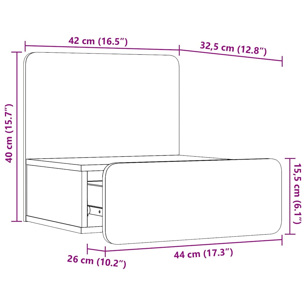 Mesa-de-cabeceira com gaveta Branco 44 x 32.5 x 40 cm