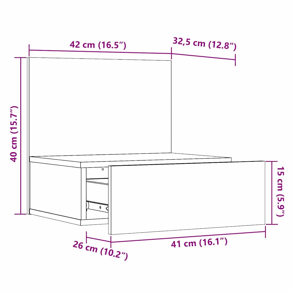 Mesa-de-cabeceira com gaveta Branco 42 x 32.5 x 40 cm