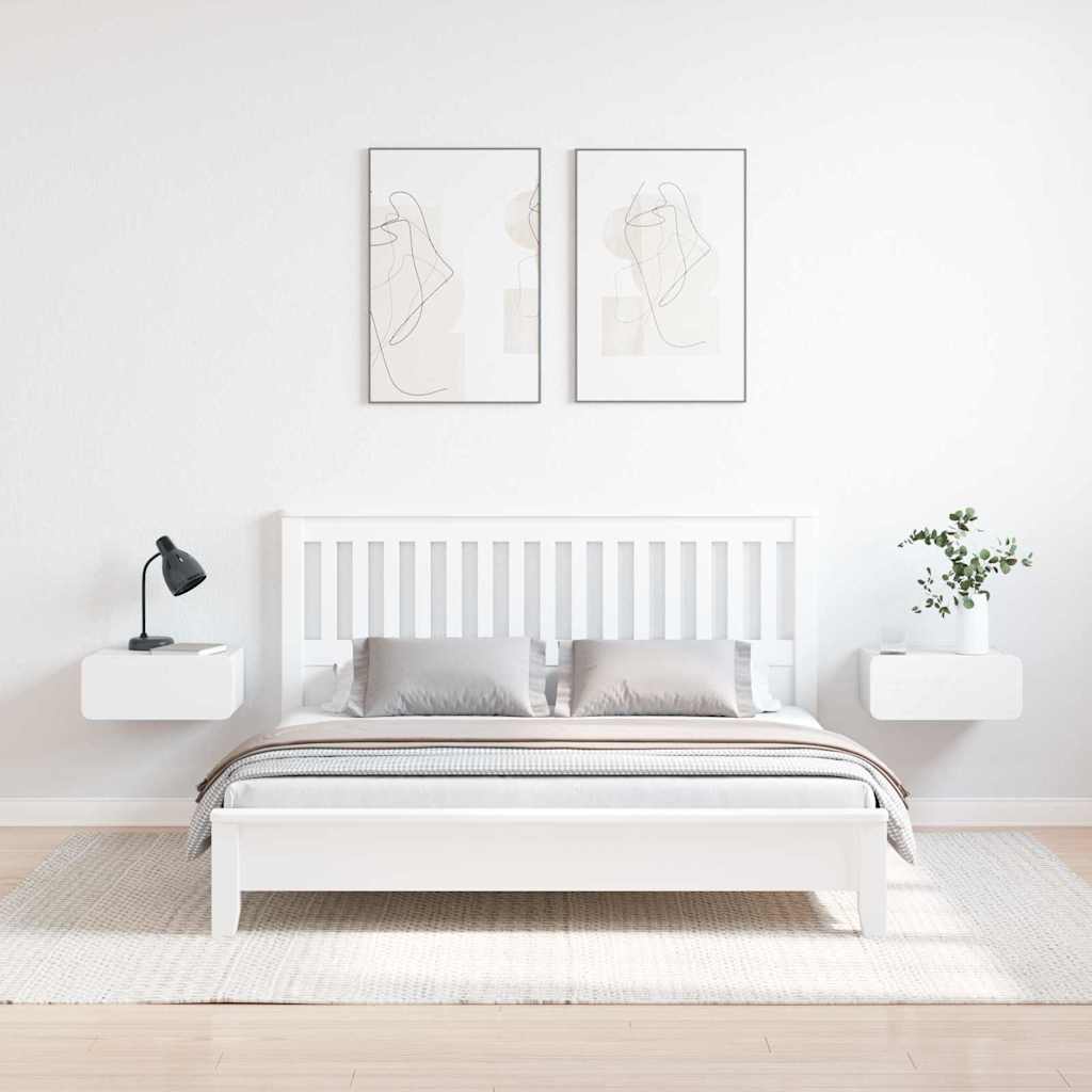 Mesa-de-cabeceira com gaveta 2 pcs Branco 39 x 34 x 16.5 cm