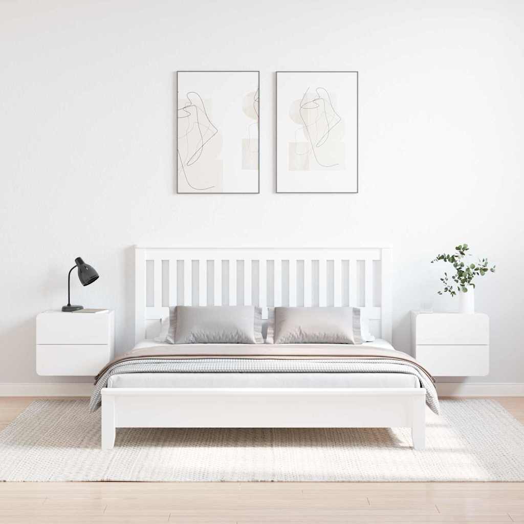 Mesa-de-cabeceira com gaveta 2 pcs Branco 39 x 34 x 33 cm