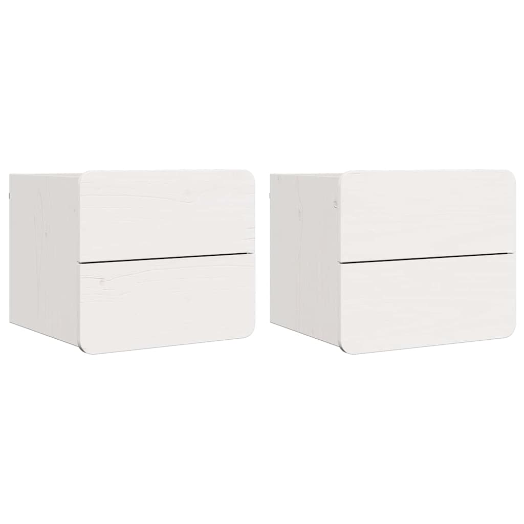 Mesa-de-cabeceira com gaveta 2 pcs Branco 39 x 34 x 33 cm