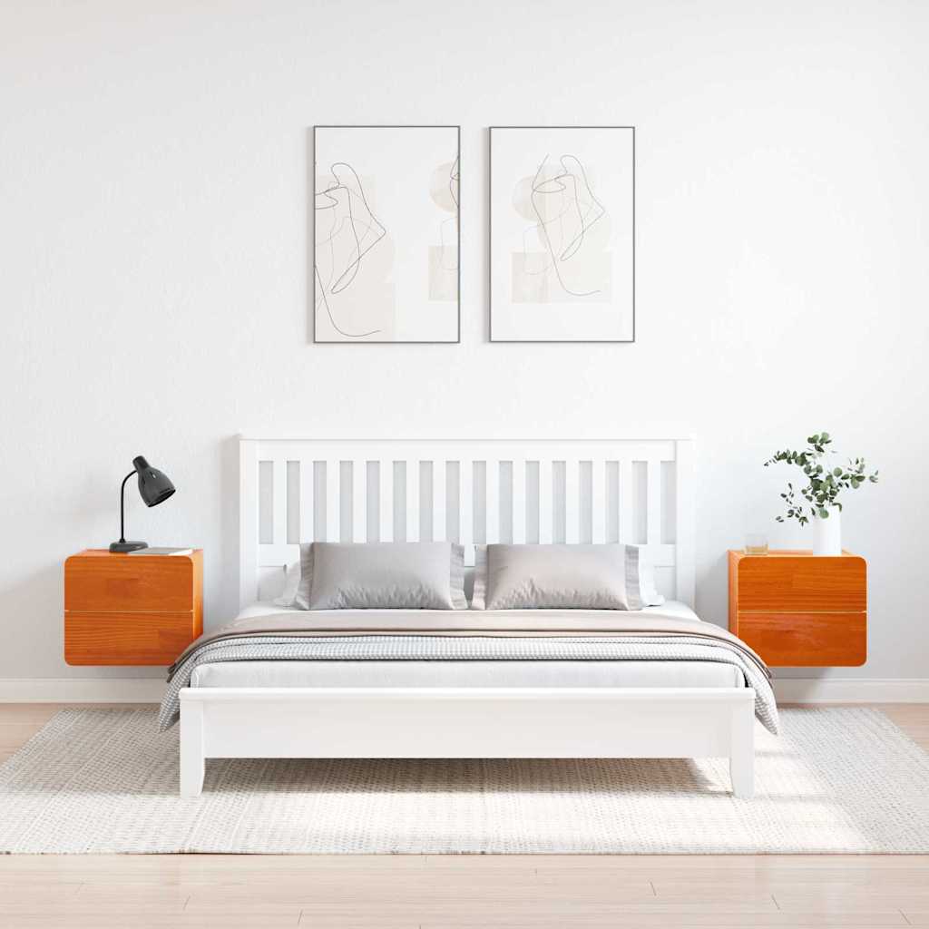 Mesa-de-cabeceira com gaveta 2 pcs Castanho 39 x 34 x 33 cm