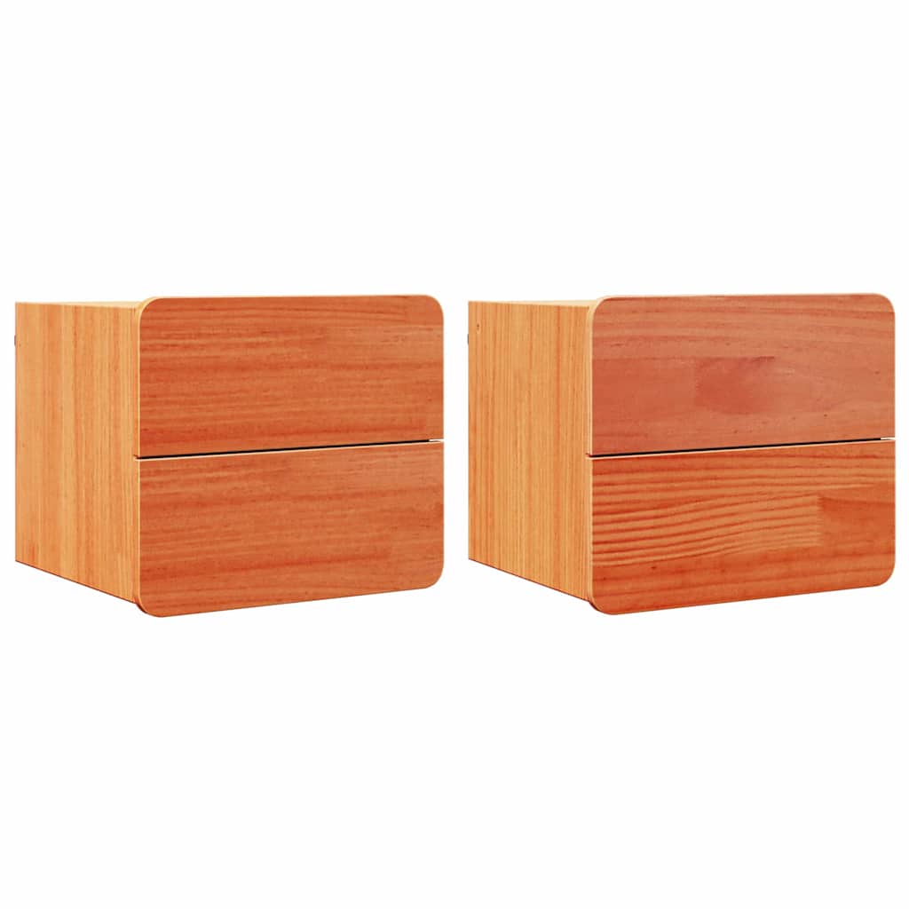 Mesa-de-cabeceira com gaveta 2 pcs Castanho 39 x 34 x 33 cm