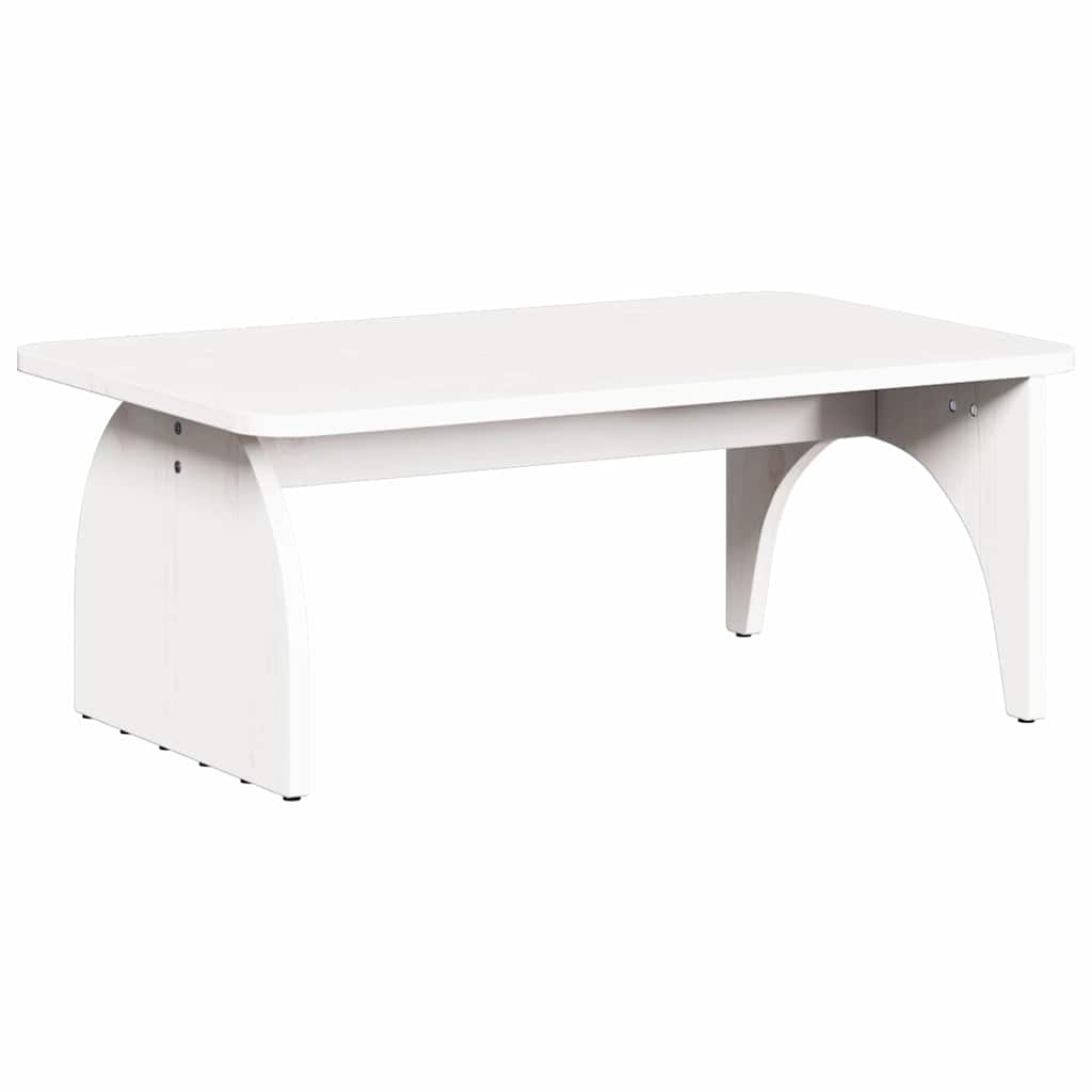 Mesa de centro Branco 80 x 50 x 31 cm Madeira de pinho maciça