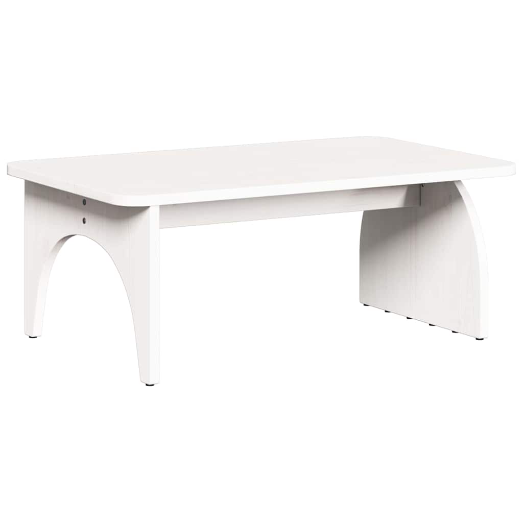 Mesa de centro Branco 80 x 50 x 31 cm Madeira de pinho maciça