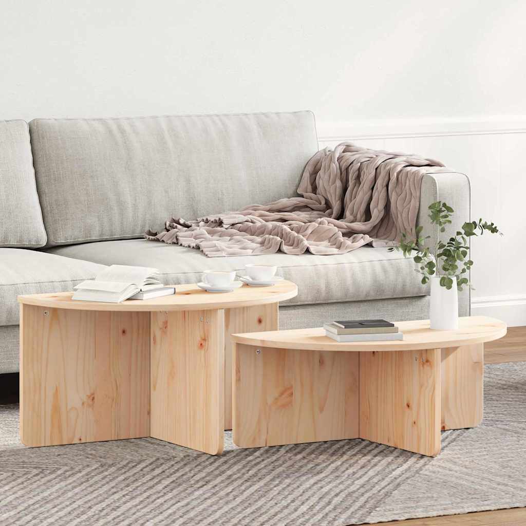 Mesa de centro 2 pcs Natural 79 x 39.5 x 40 cm