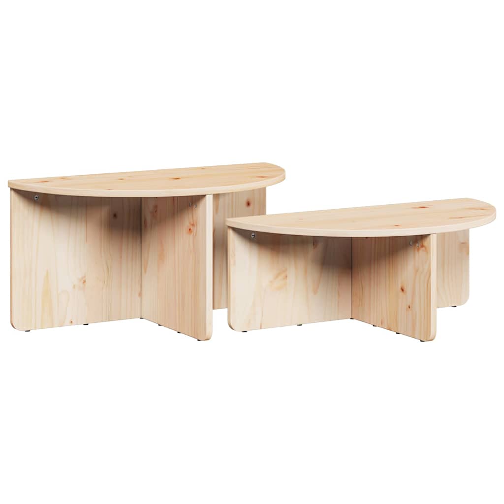 Mesa de centro 2 pcs Natural 79 x 39.5 x 40 cm