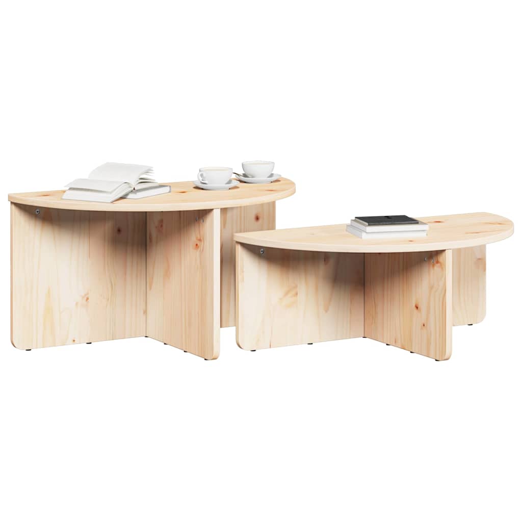 Mesa de centro 2 pcs Natural 79 x 39.5 x 40 cm