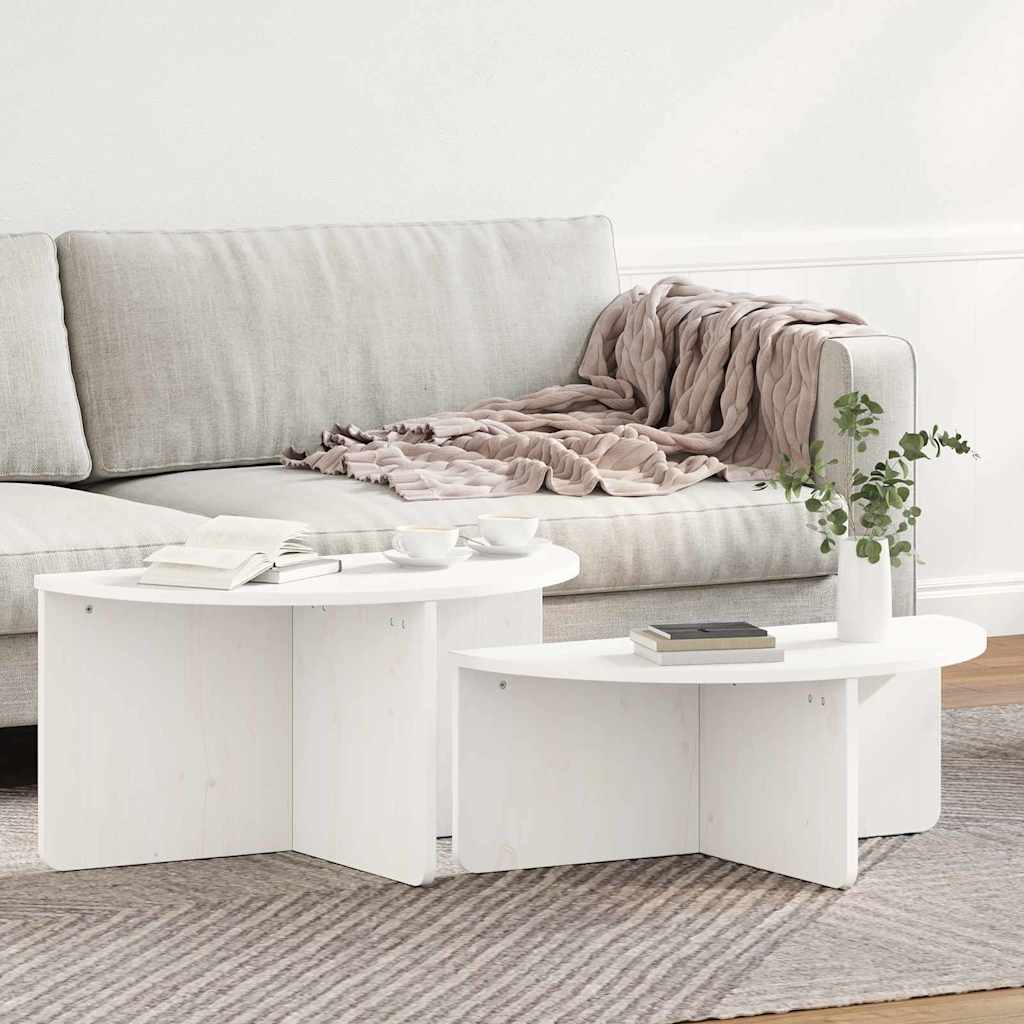 Mesa de centro 2 pcs Branco 79 x 39.5 x 40 cm