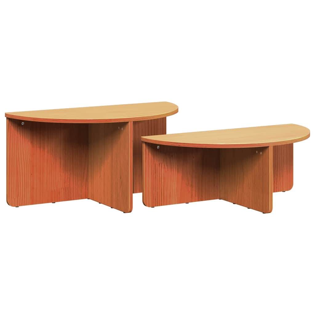 Mesa de centro 2 pcs Castanho-mel 79 x 39.5 x 40 cm