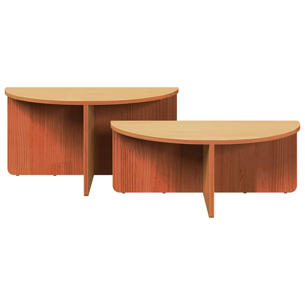 Mesa de centro 2 pcs Castanho-mel 79 x 39.5 x 40 cm