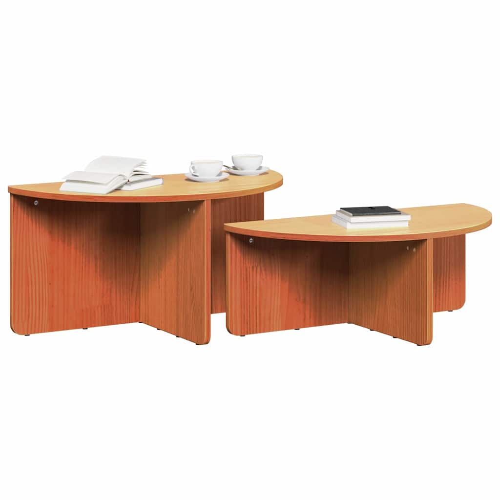 Mesa de centro 2 pcs Castanho-mel 79 x 39.5 x 40 cm