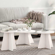 Mesa de centro 3 pcs Branco 49 x 49 x 30 cm