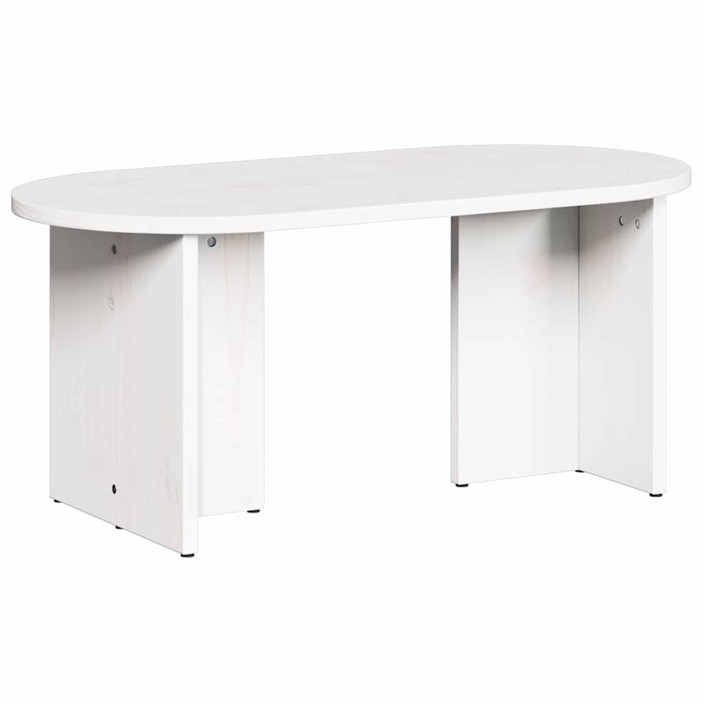 Mesa de centro Branco 80 x 39.5 x 35 cm Madeira de pinho maciça