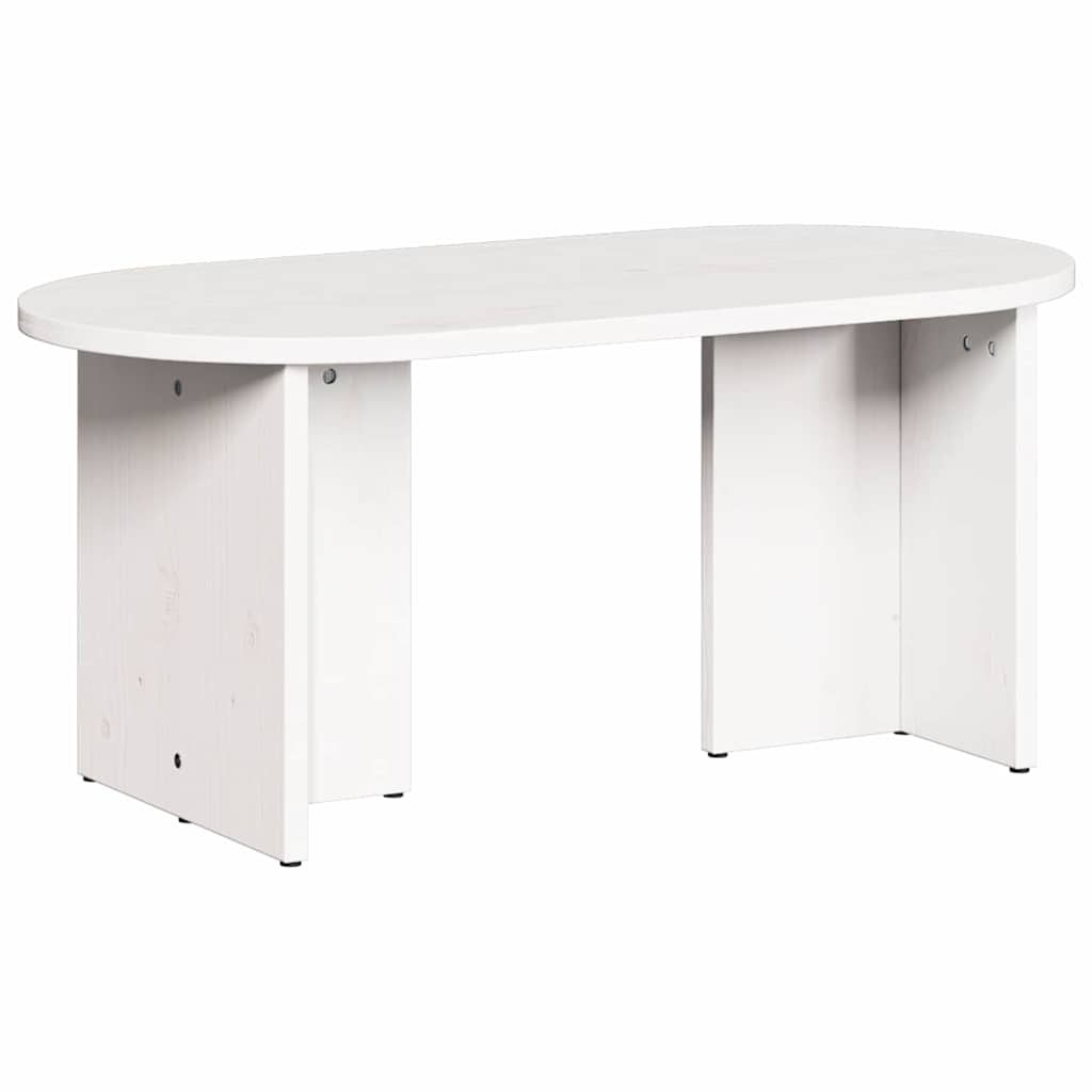 Mesa de centro Branco 80 x 39.5 x 35 cm Madeira de pinho maciça