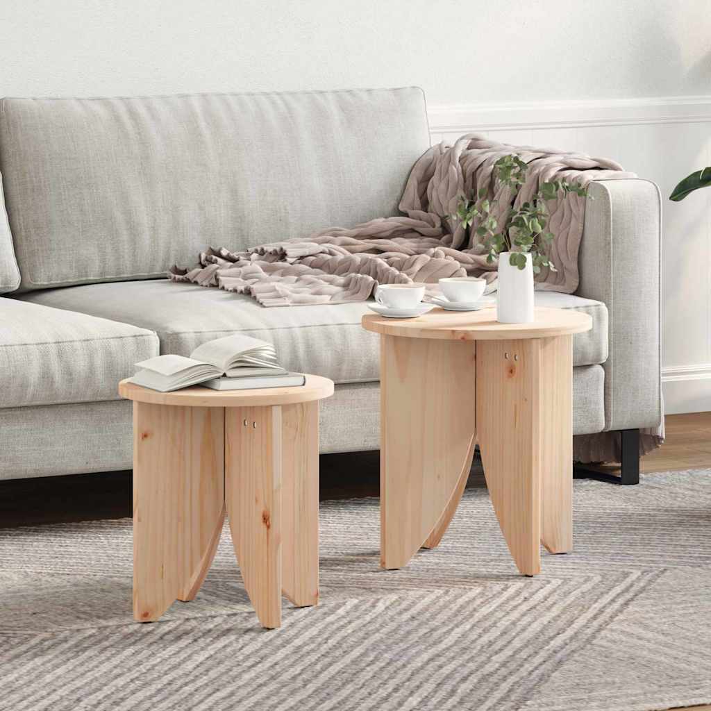 Mesa de centro 2 pcs Natural 41,5 x 41,5 x 44 cm