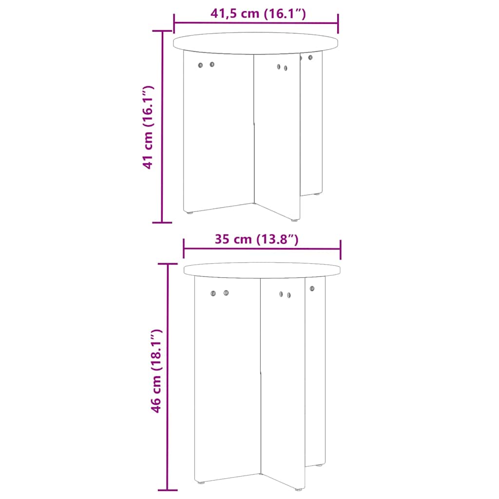 Mesa de centro 2 pcs Castanho-mel 41,5 x 41,5 x 41 cm