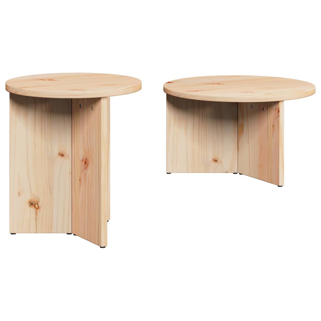 Mesa de centro 2 pcs Natural 49 x 49 x 28 cm