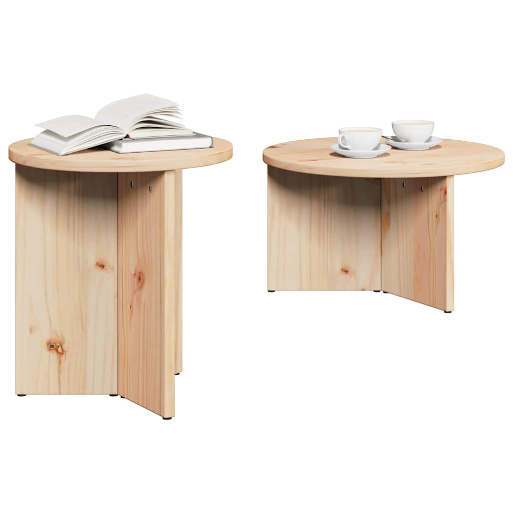 Mesa de centro 2 pcs Natural 49 x 49 x 28 cm