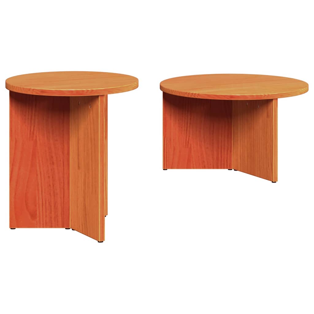 Mesa de centro 2 pcs Castanho-mel 49 x 49 x 28 cm