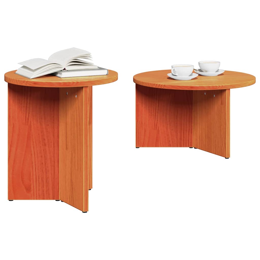Mesa de centro 2 pcs Castanho-mel 49 x 49 x 28 cm