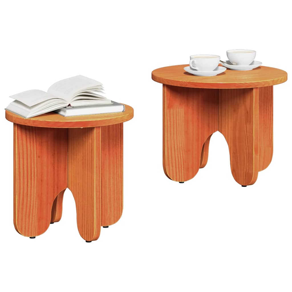 Mesa de centro 2 pcs Castanho-mel 39,5 x 39,5 x 30 cm