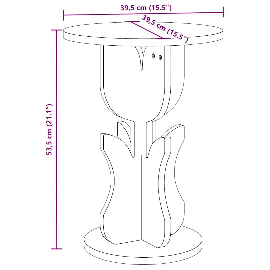 Mesa Lateral Natural 39.5 x 39.5 x 53.5 cm