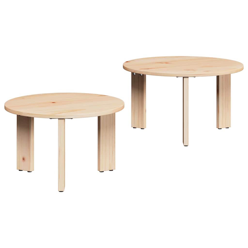 Mesa de centro 2 pcs Natural 47.5 x 47.5 x 27 cm