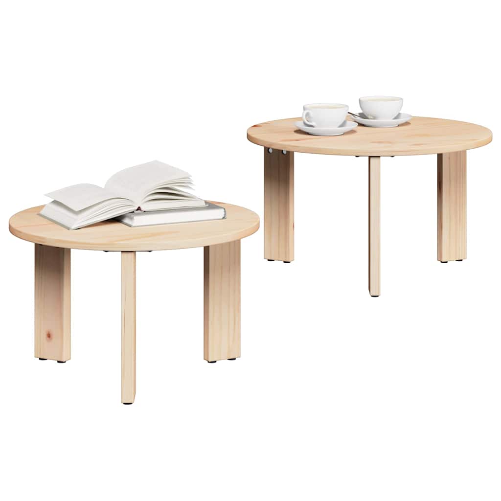 Mesa de centro 2 pcs Natural 47.5 x 47.5 x 27 cm