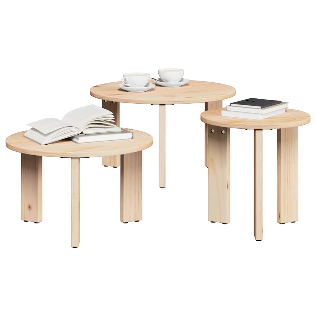 Mesa de centro 3 pcs Branco 47.5 x 47.5 x 27 cm