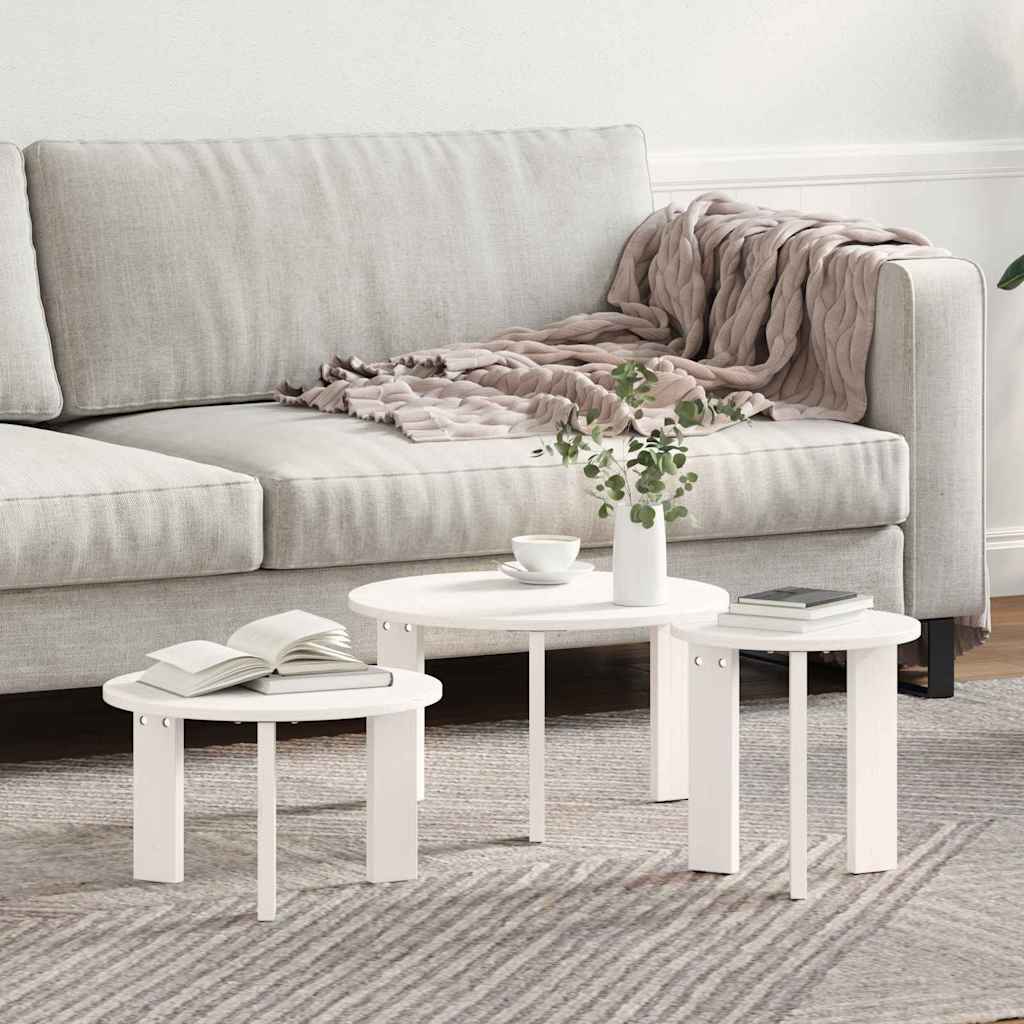 Mesa de centro 3 pcs Branco 47.5 x 47.5 x 27 cm