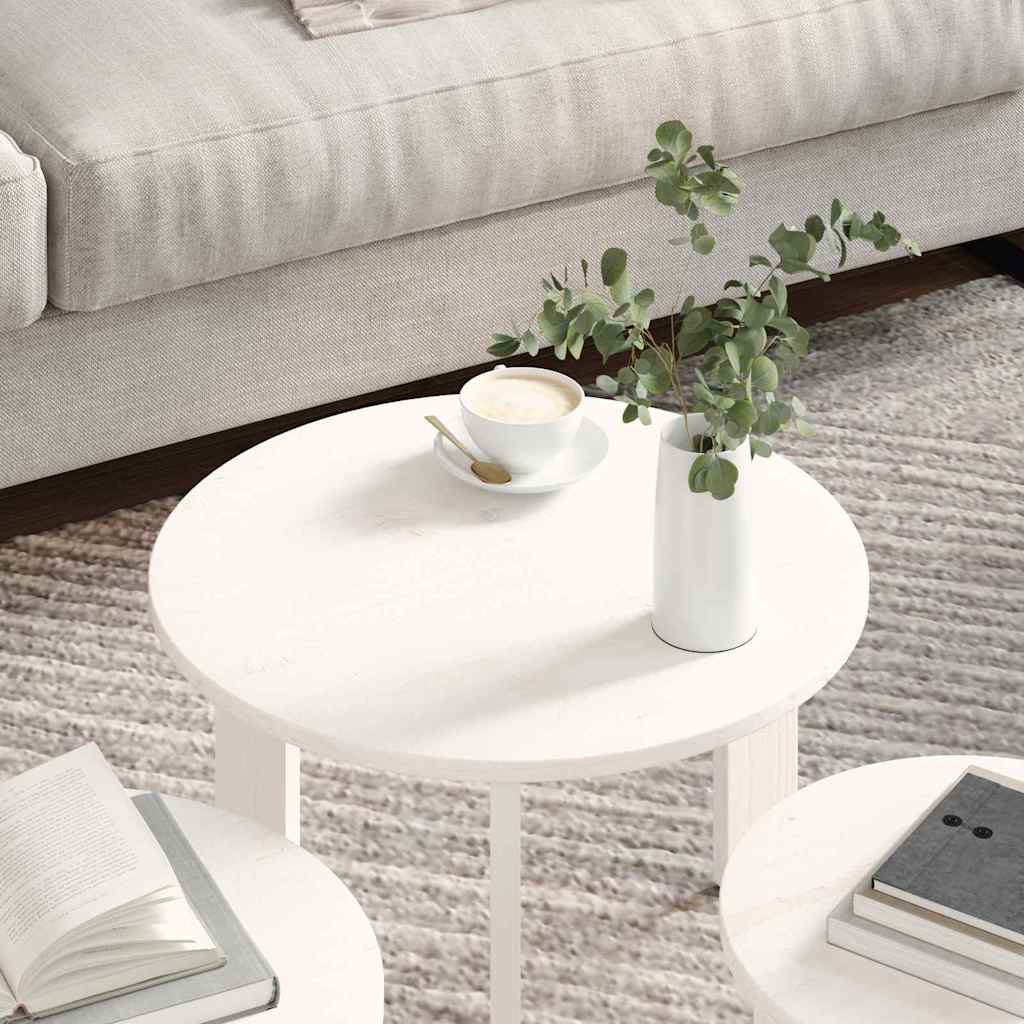 Mesa de centro 3 pcs Branco 47.5 x 47.5 x 27 cm