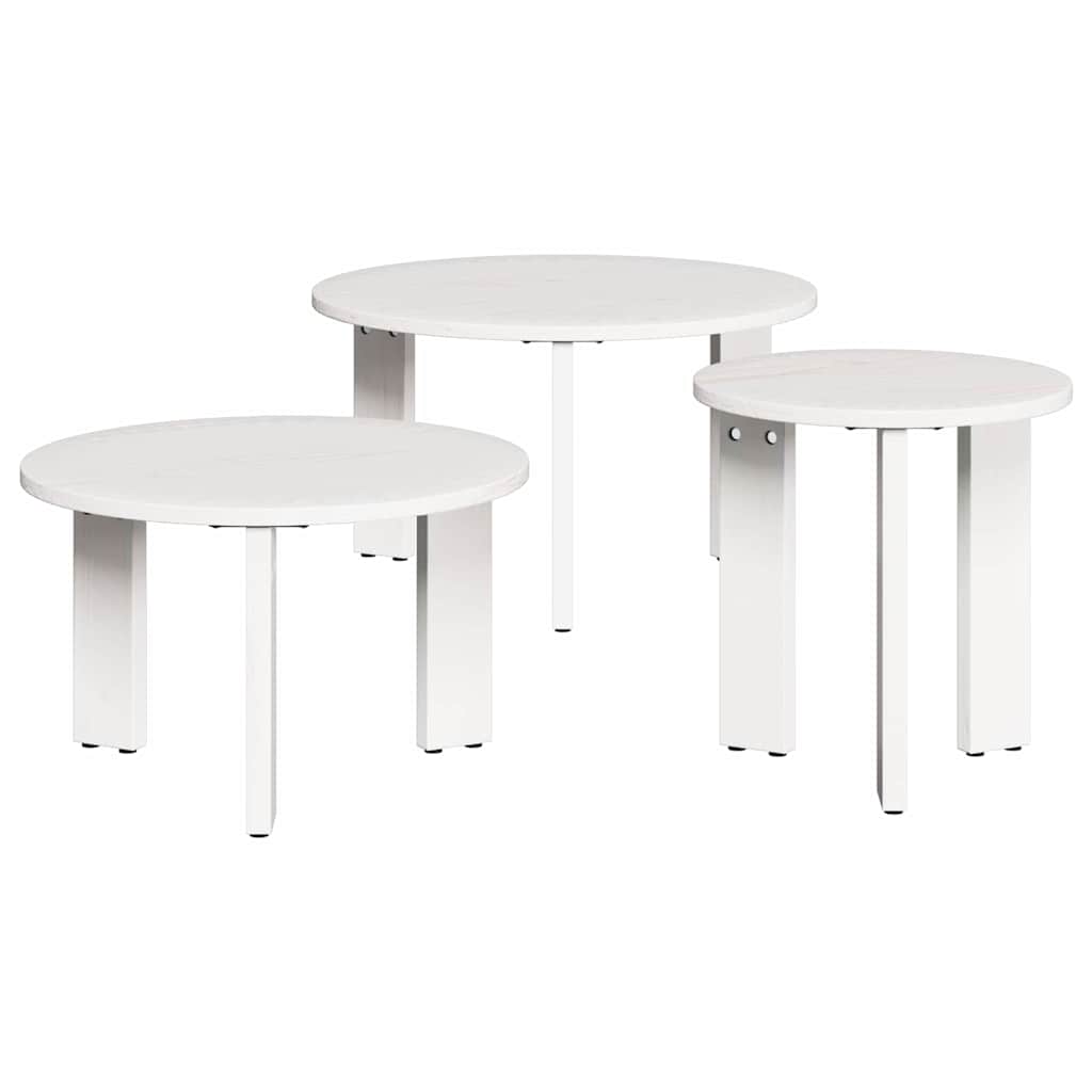 Mesa de centro 3 pcs Branco 47.5 x 47.5 x 27 cm