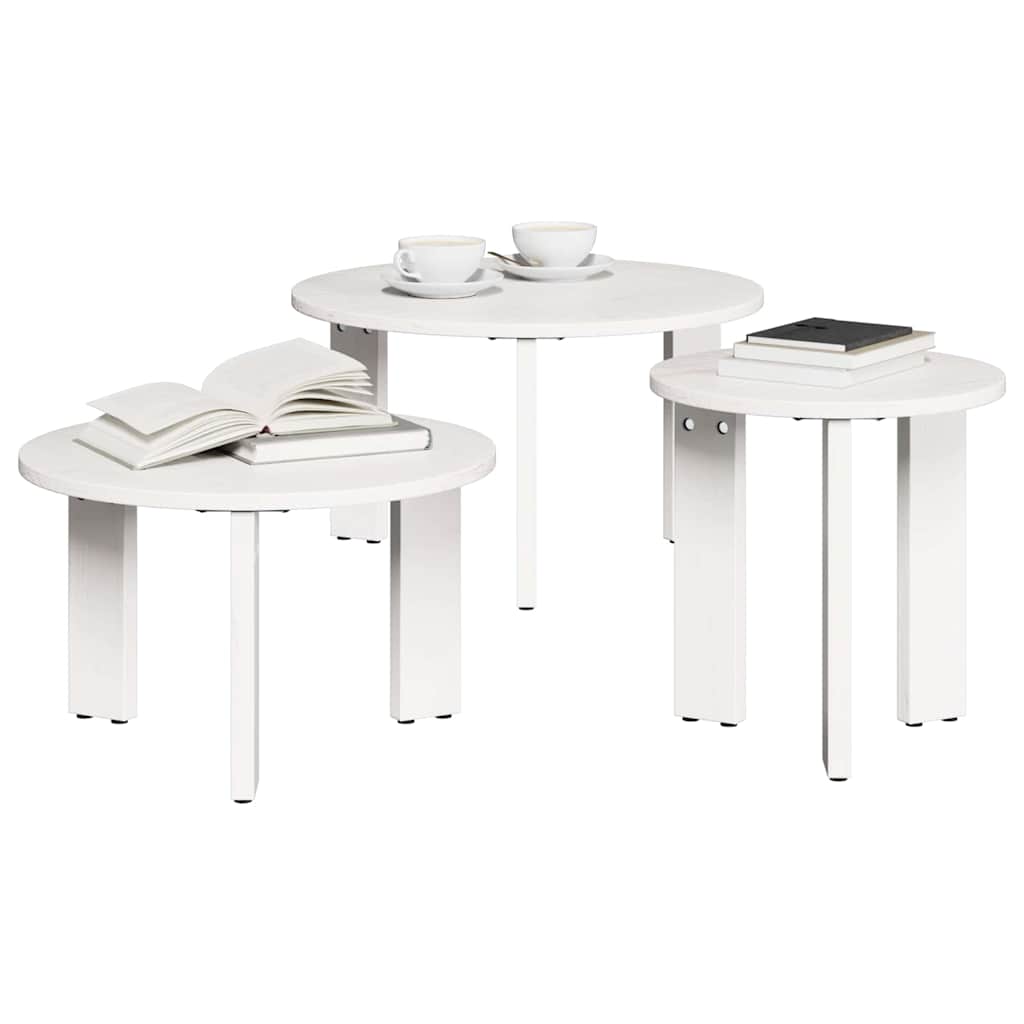 Mesa de centro 3 pcs Branco 47.5 x 47.5 x 27 cm