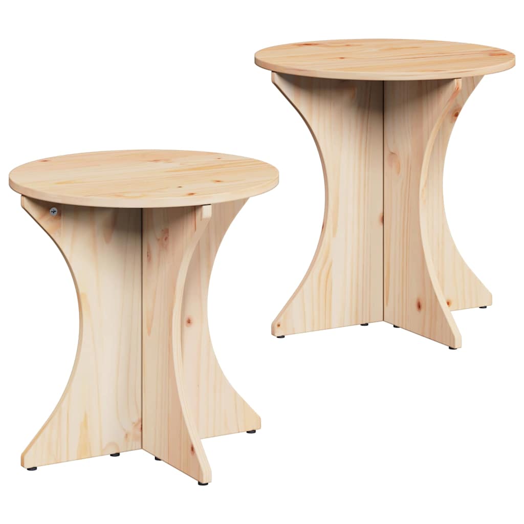 Mesa de centro 2 pcs Natural 46 x 46 x 47 cm