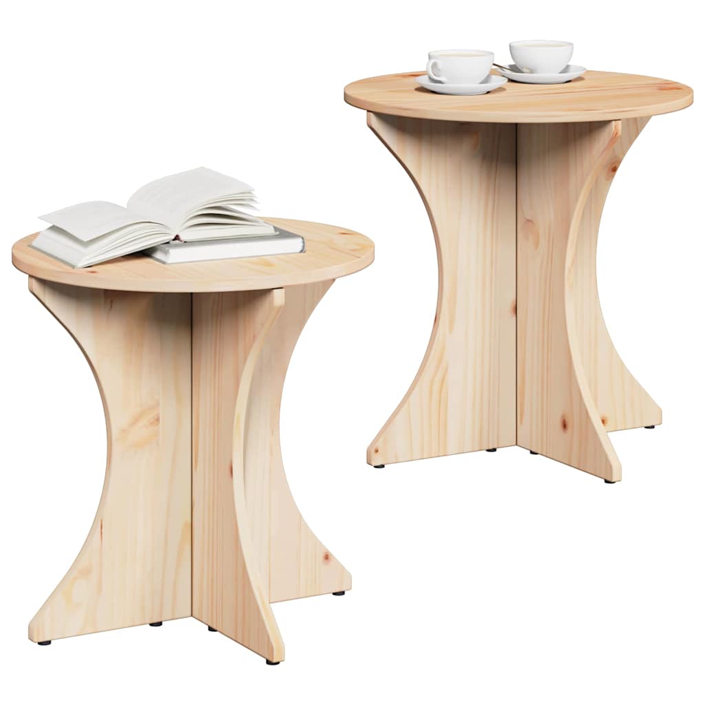 Mesa de centro 2 pcs Natural 46 x 46 x 47 cm