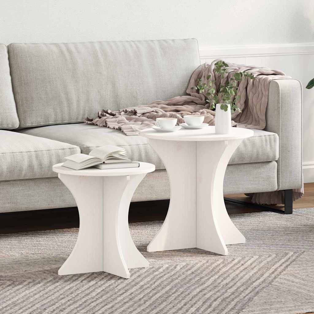 Mesa de centro 2 pcs Branco 46 x 46 x 47 cm