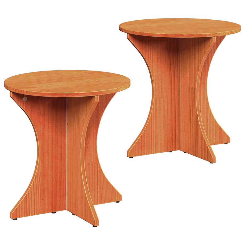 Mesa de centro 2 pcs Castanho-mel 46 x 46 x 47 cm