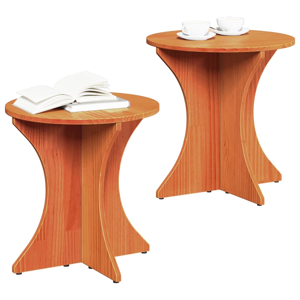 Mesa de centro 2 pcs Castanho-mel 46 x 46 x 47 cm